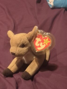 Ty Plush Deer in Light Tan with Dark Brown Accents "WHISPER" NWT